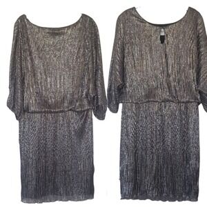 J. Taylor Gold Metallic Dress Size 16